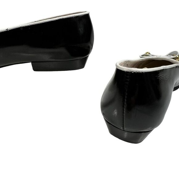 Salvatore Ferragamo Women's 4C Black Leather Bow Accent Ballet Flats Size 4C - Picture 6 of 11